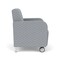 Lesro Siena Lounge Reception Wide Guest Chair w/ Front Casters, Brushed Steel Back Legs, RS Fog Uph SN1201 - alternate 2